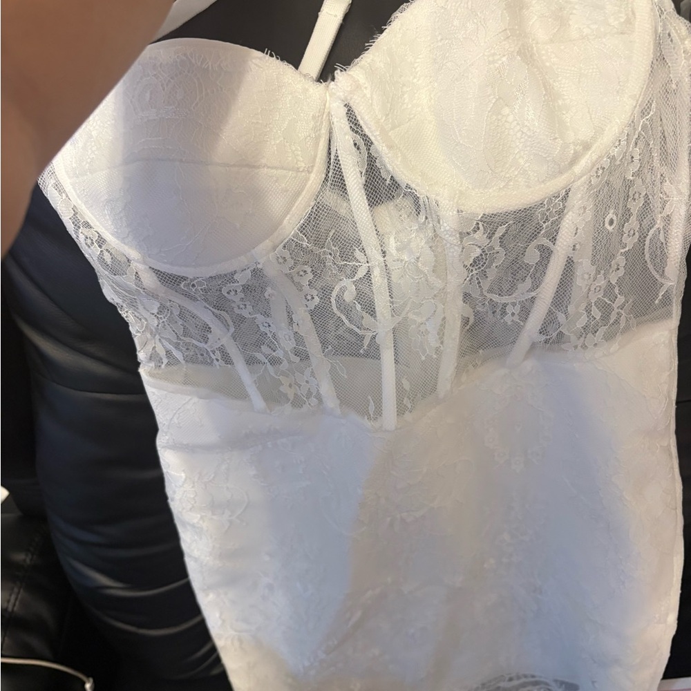 Fashion Nova White Lace Maxi Dress